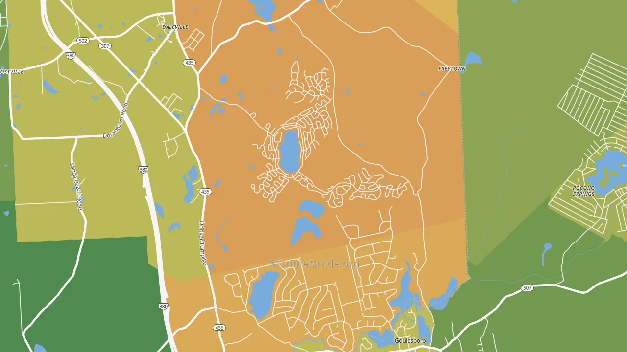 Lehigh, PA Map of Robbery Rates