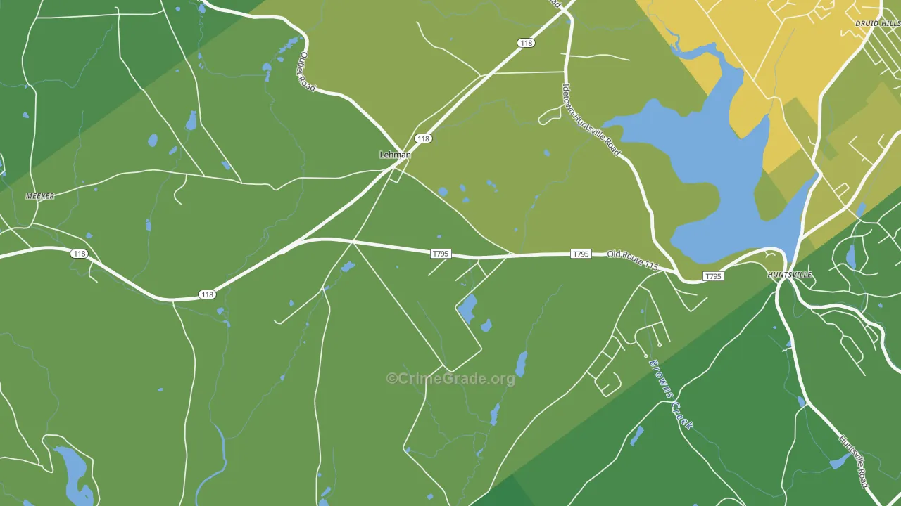 Lehman, PA Map of Robbery Rates