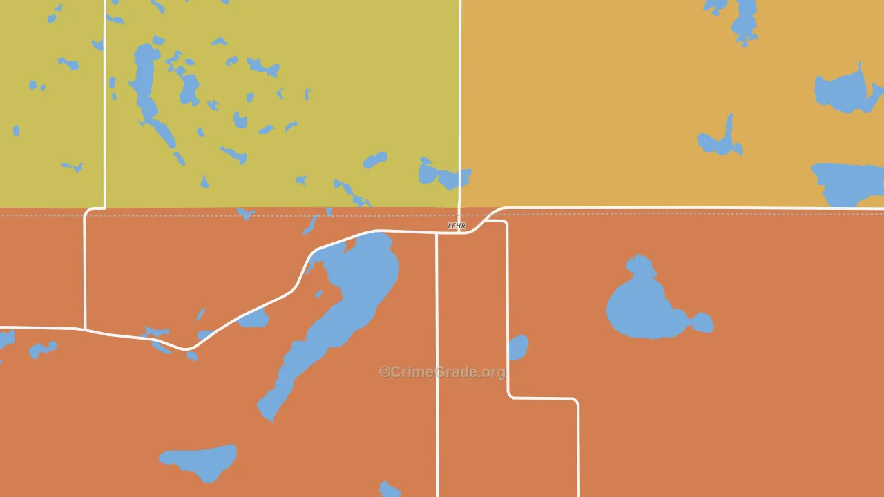 Lehr, ND Map of Robbery Rates