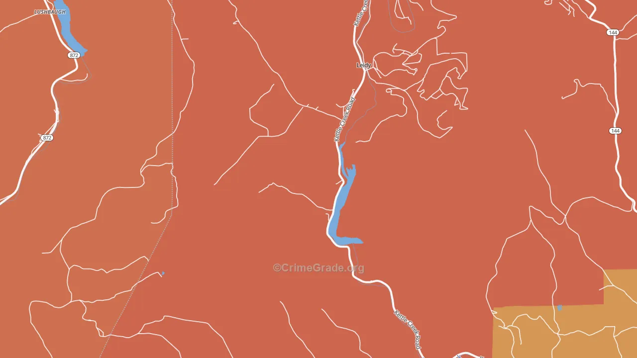Leidy, PA Map of Robbery Rates