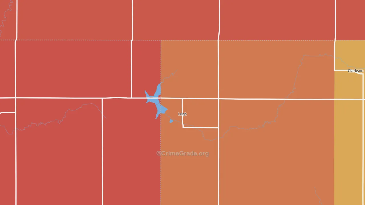 Leigh, NE Map of Robbery Rates