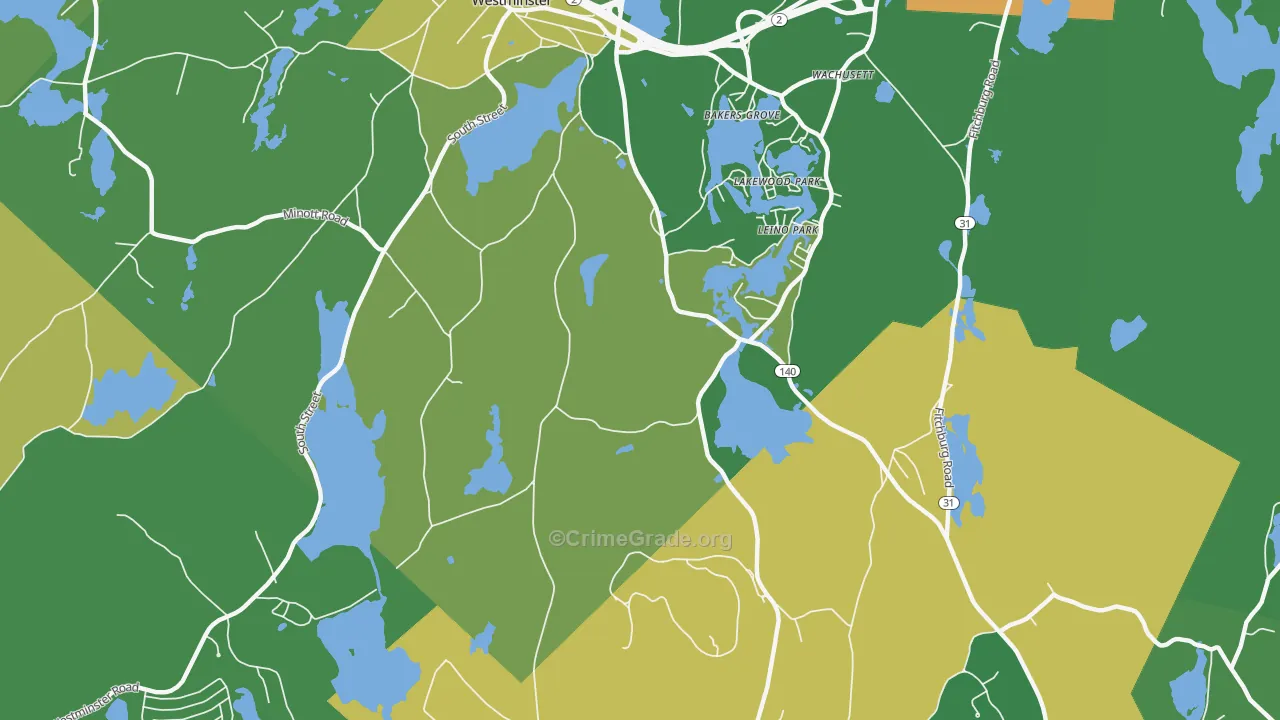 Leino Park, MA Map of Robbery Rates