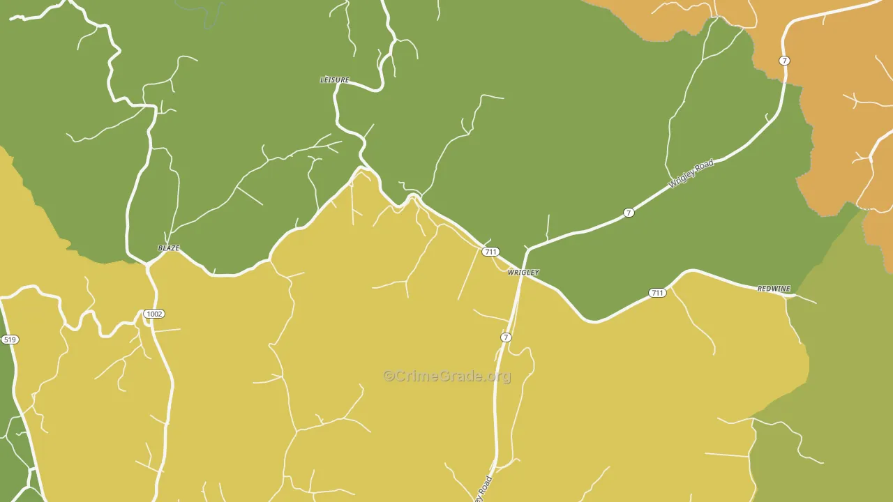 Leisure, KY Map of Robbery Rates