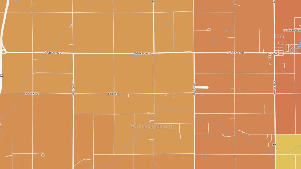 Leisure, MI Map of Robbery Rates