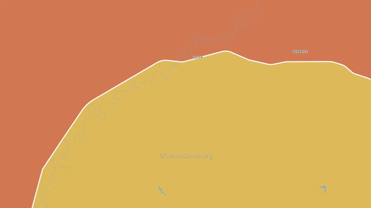 Leiter, WY Map of Robbery Rates