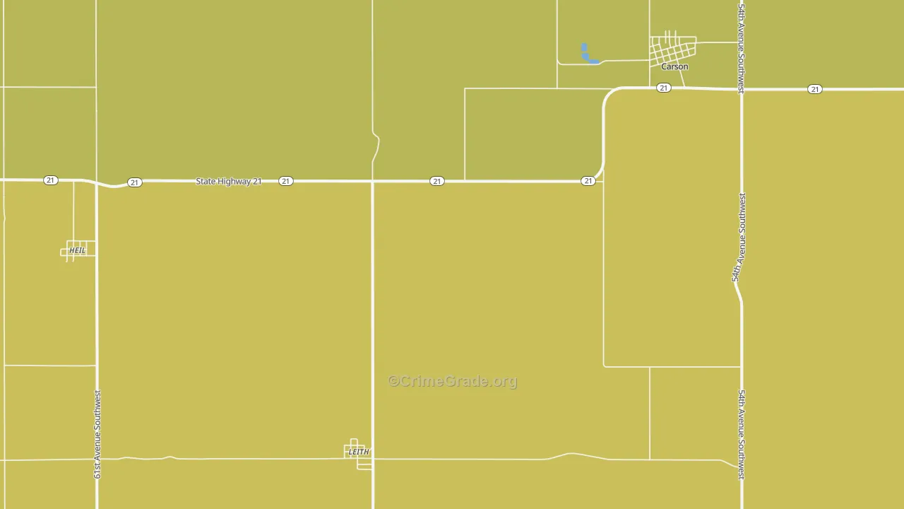 Leith, ND Map of Robbery Rates