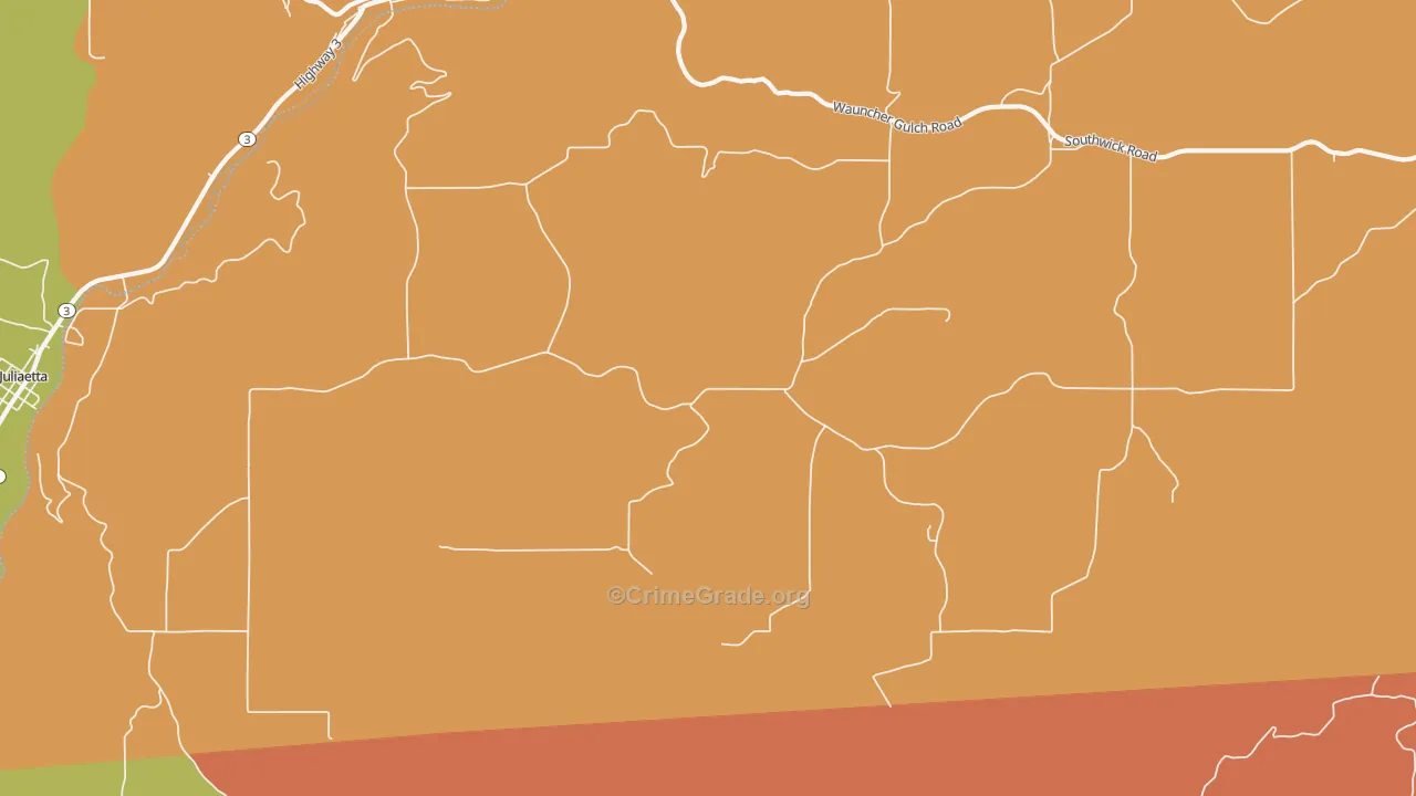 Leland, ID Map of Robbery Rates