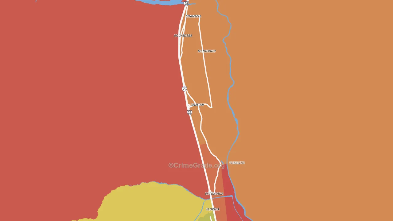 Lemitar, NM Map of Robbery Rates