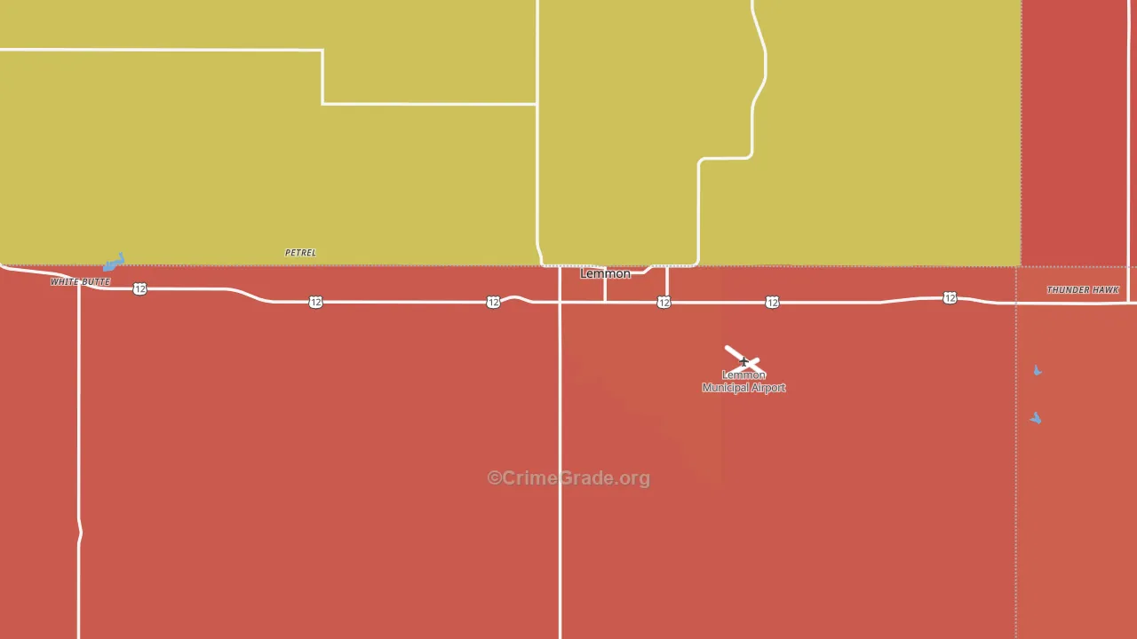 Lemmon, SD Map of Robbery Rates