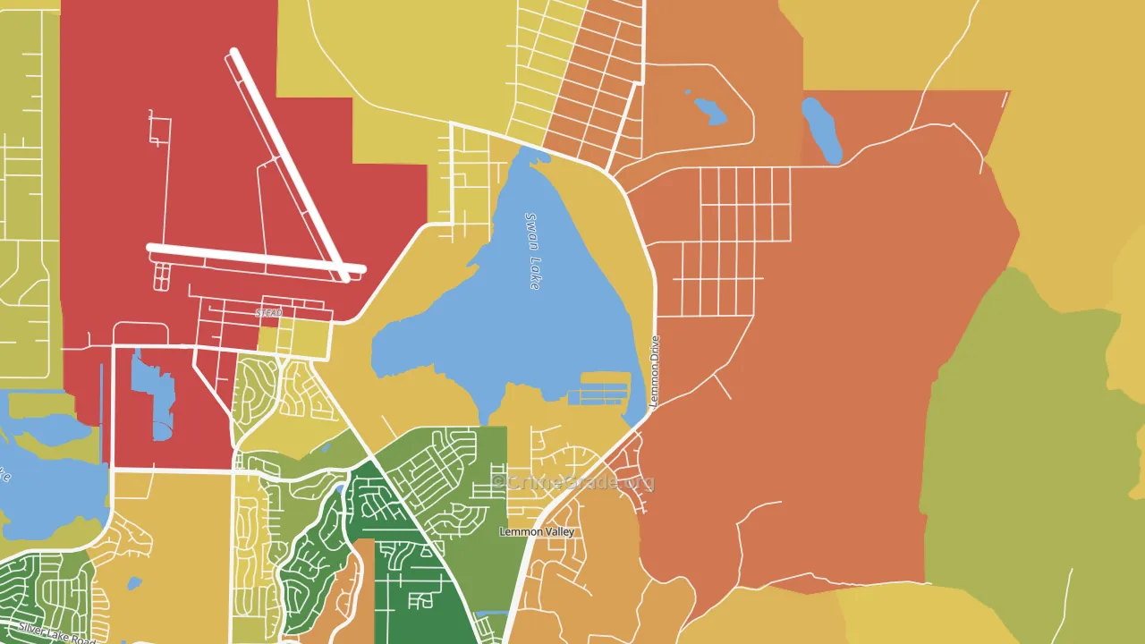 Lemmon Valley, NV Map of Robbery Rates