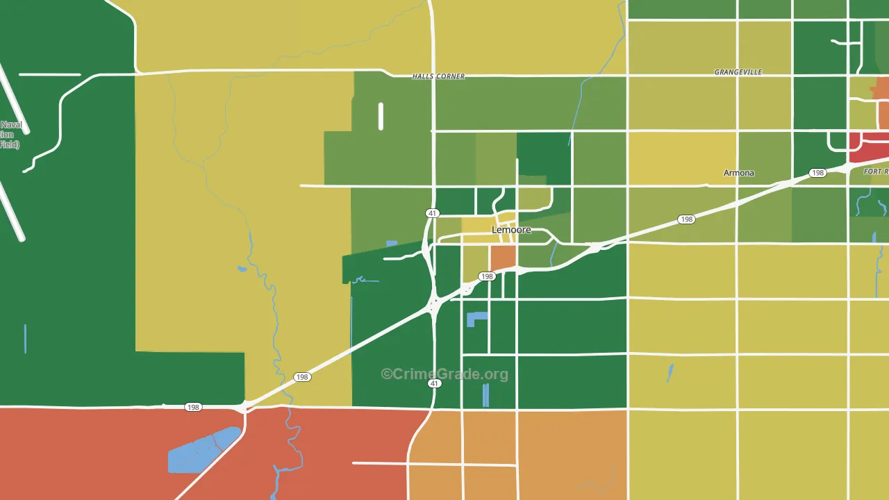 Lemoore, CA Map of Robbery Rates
