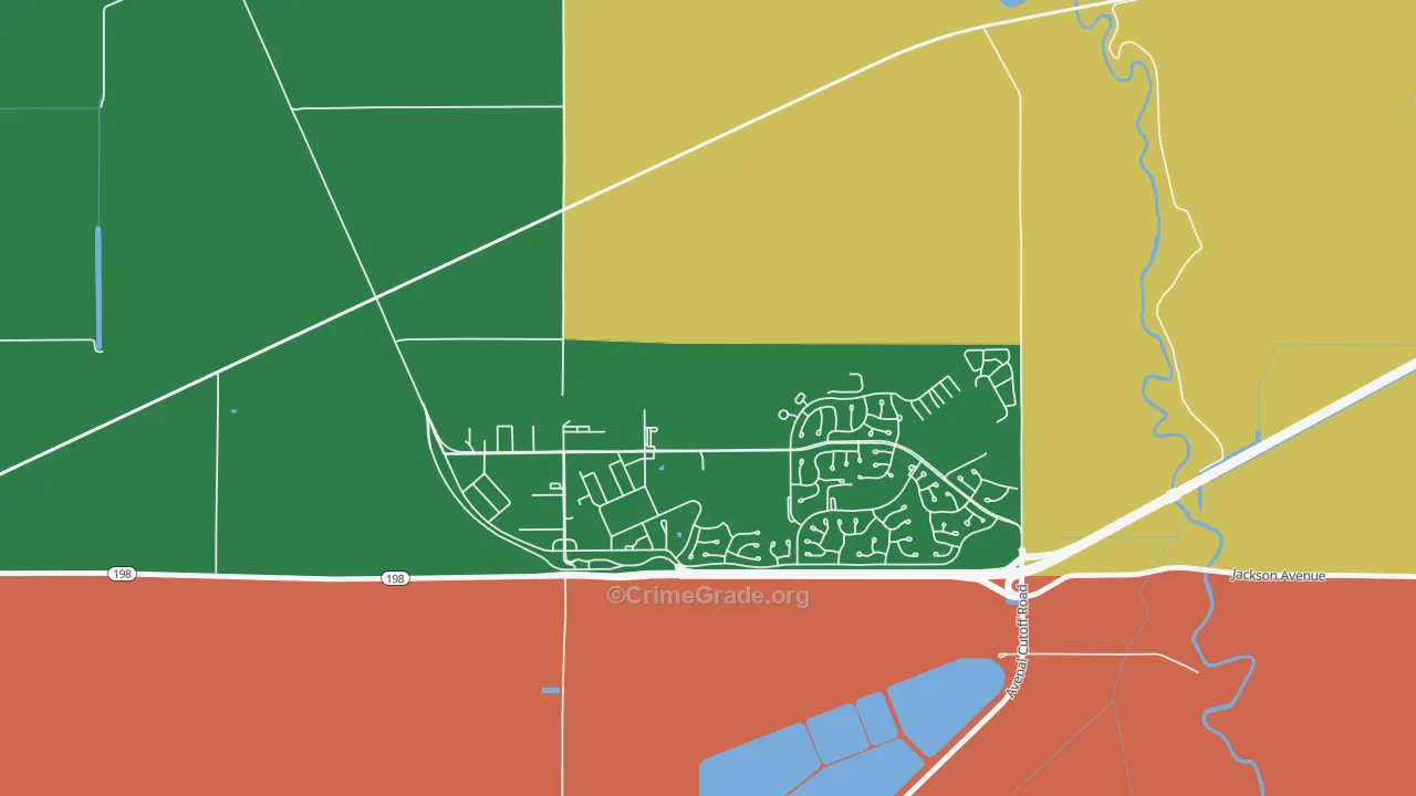 Lemoore Station, CA Map of Robbery Rates