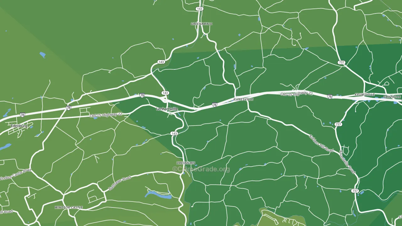 Lenhartsville, PA Map of Robbery Rates