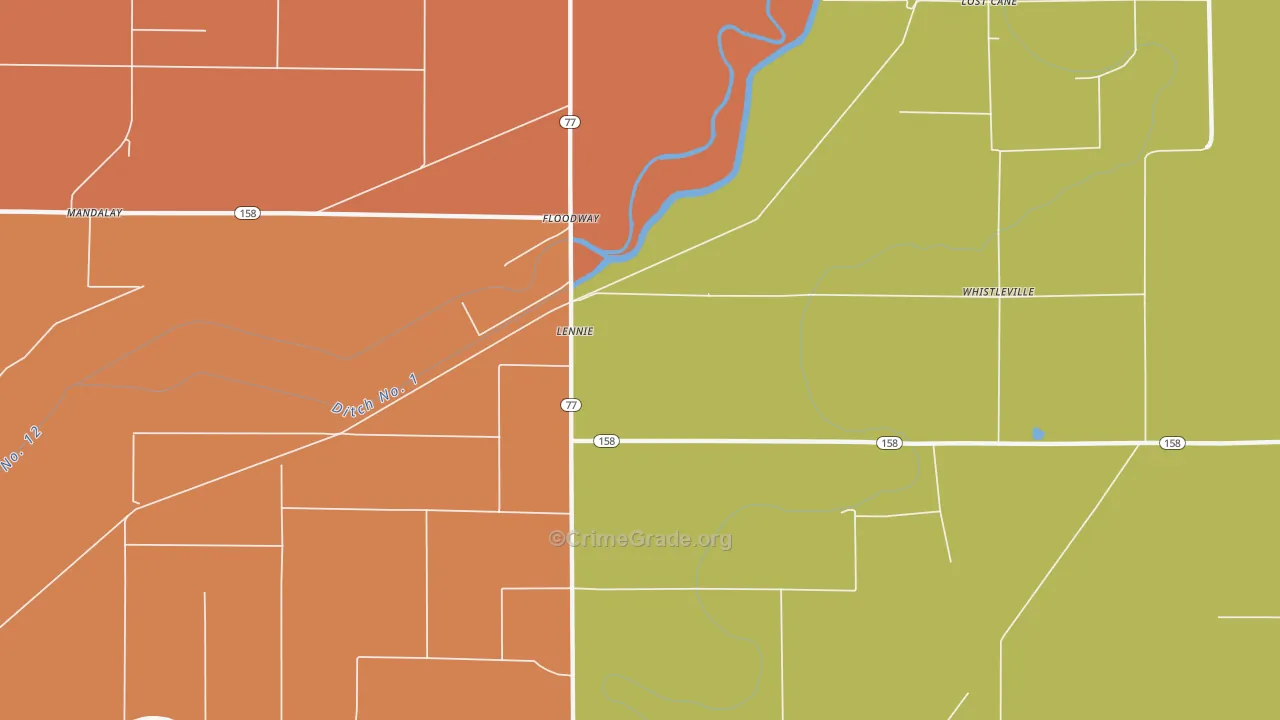 Lennie, AR Map of Robbery Rates