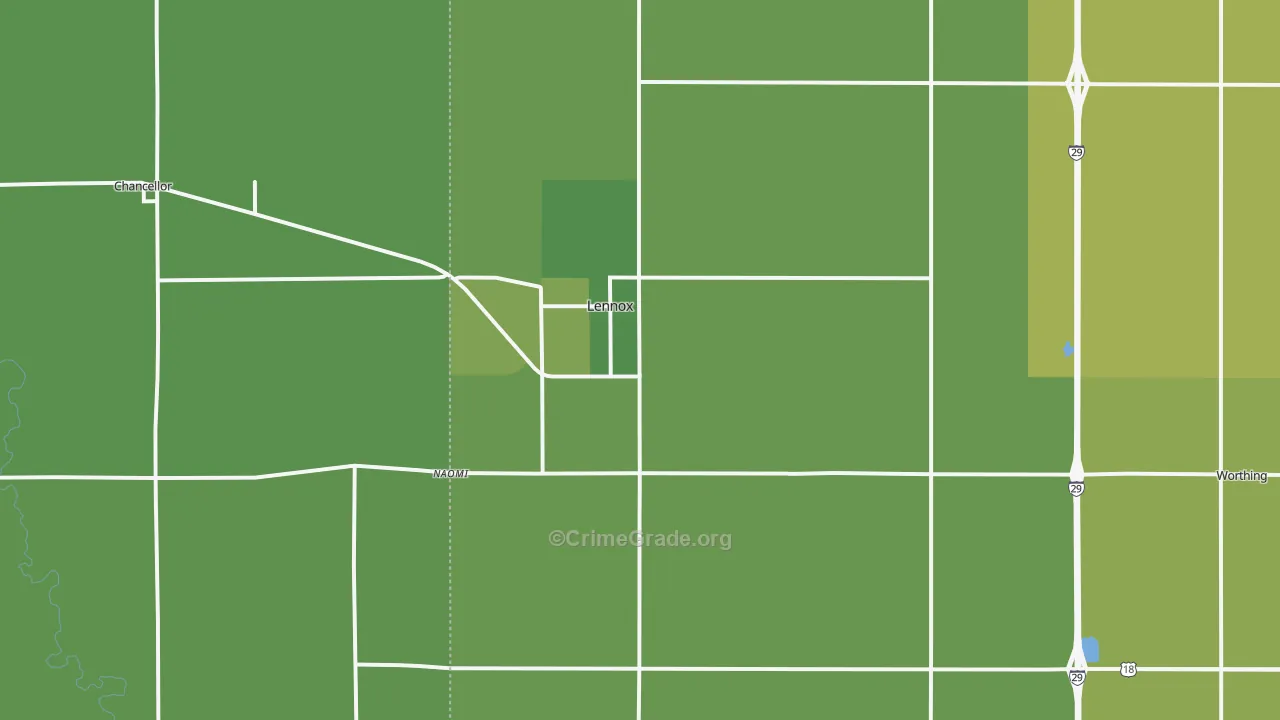 Lennox, SD Map of Robbery Rates