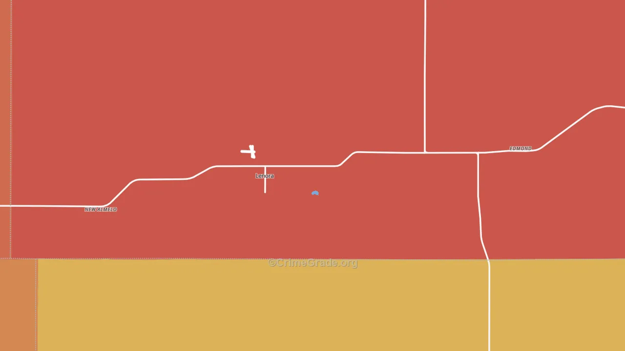 Lenora, KS Map of Robbery Rates