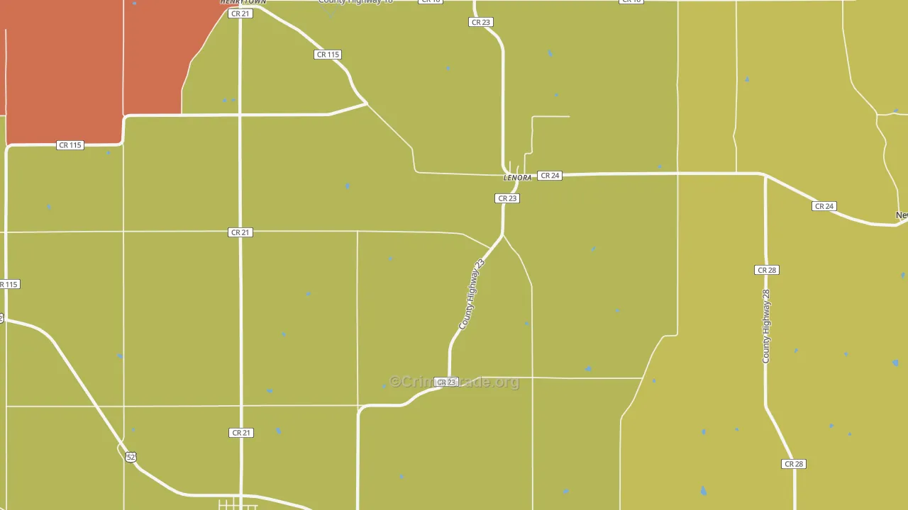 Lenora, MN Map of Robbery Rates