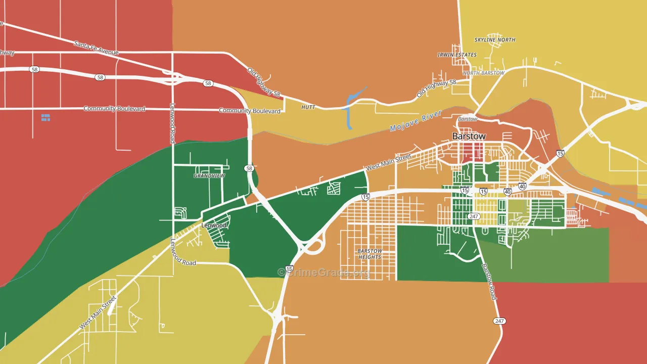 Lenwood, CA Map of Robbery Rates