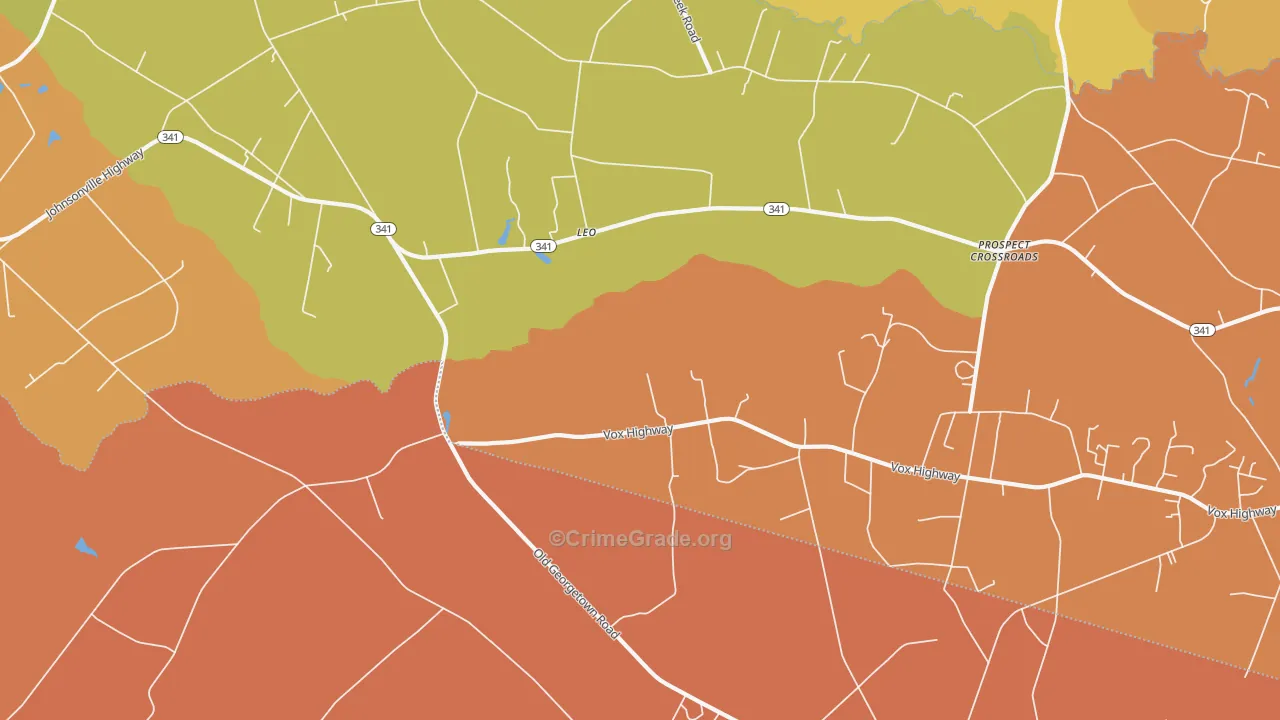 Leo, SC Map of Robbery Rates