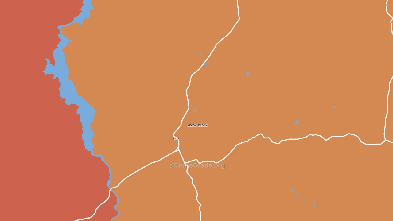 Leo, WY Map of Robbery Rates
