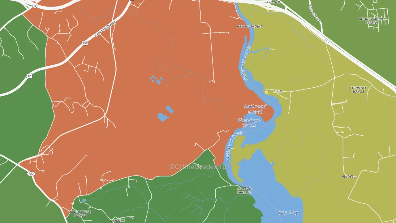 Leon, MD Map of Robbery Rates