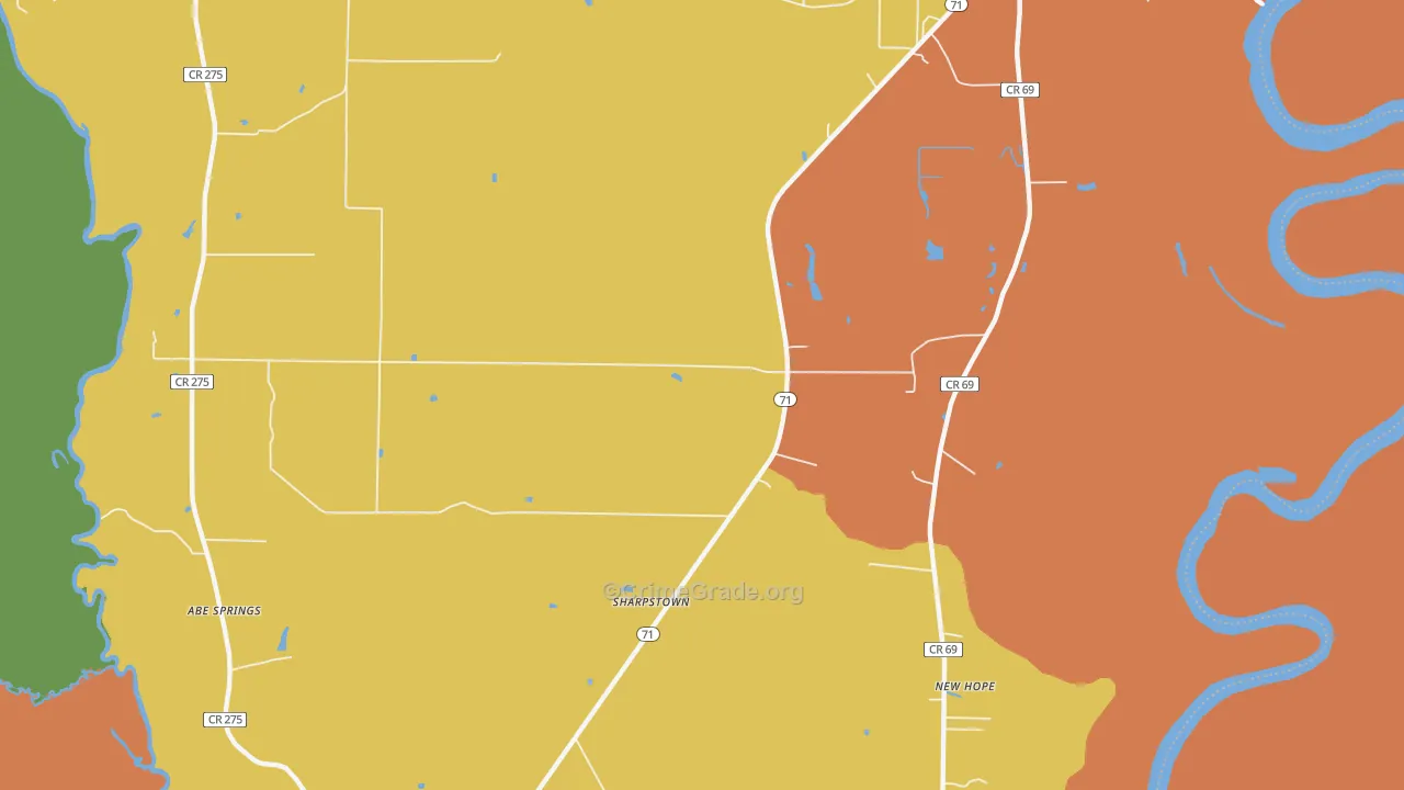 Leonards, FL Map of Robbery Rates
