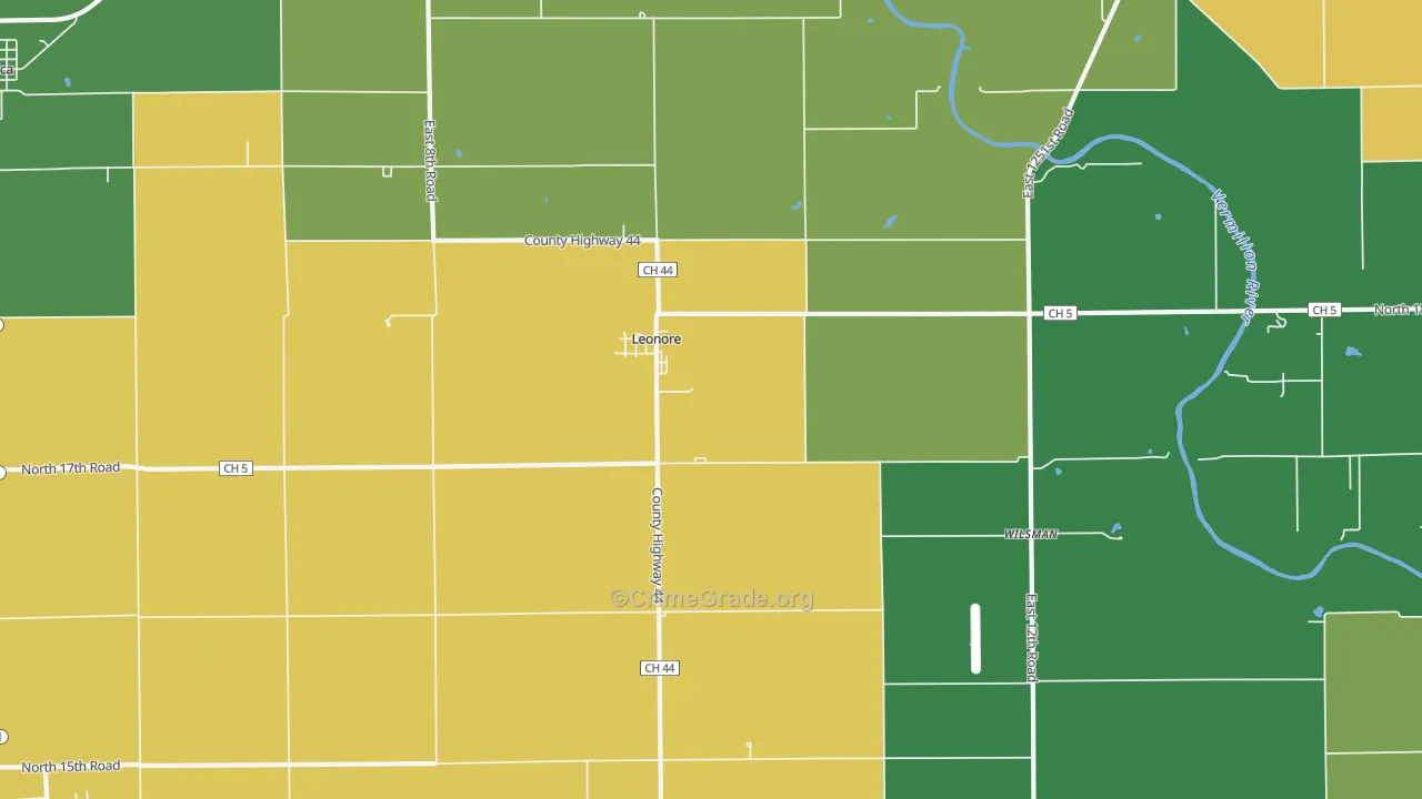 Leonore, IL Map of Robbery Rates