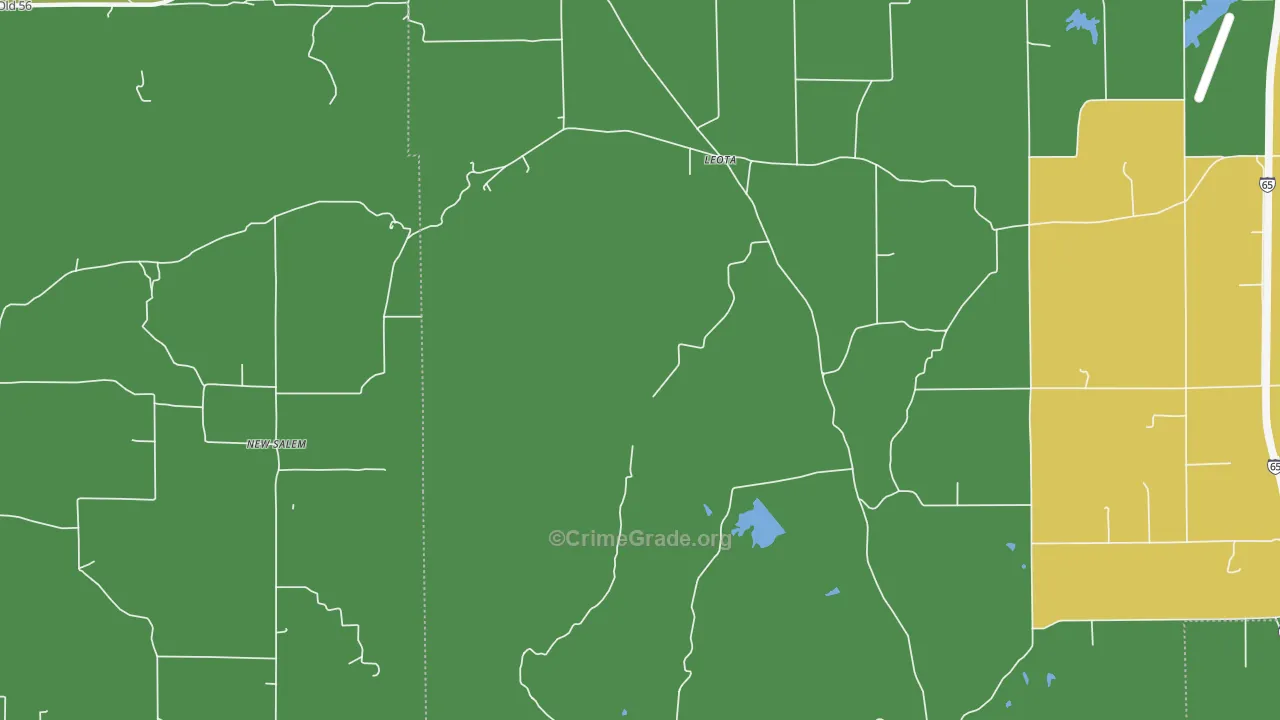 Leota, IN Map of Robbery Rates