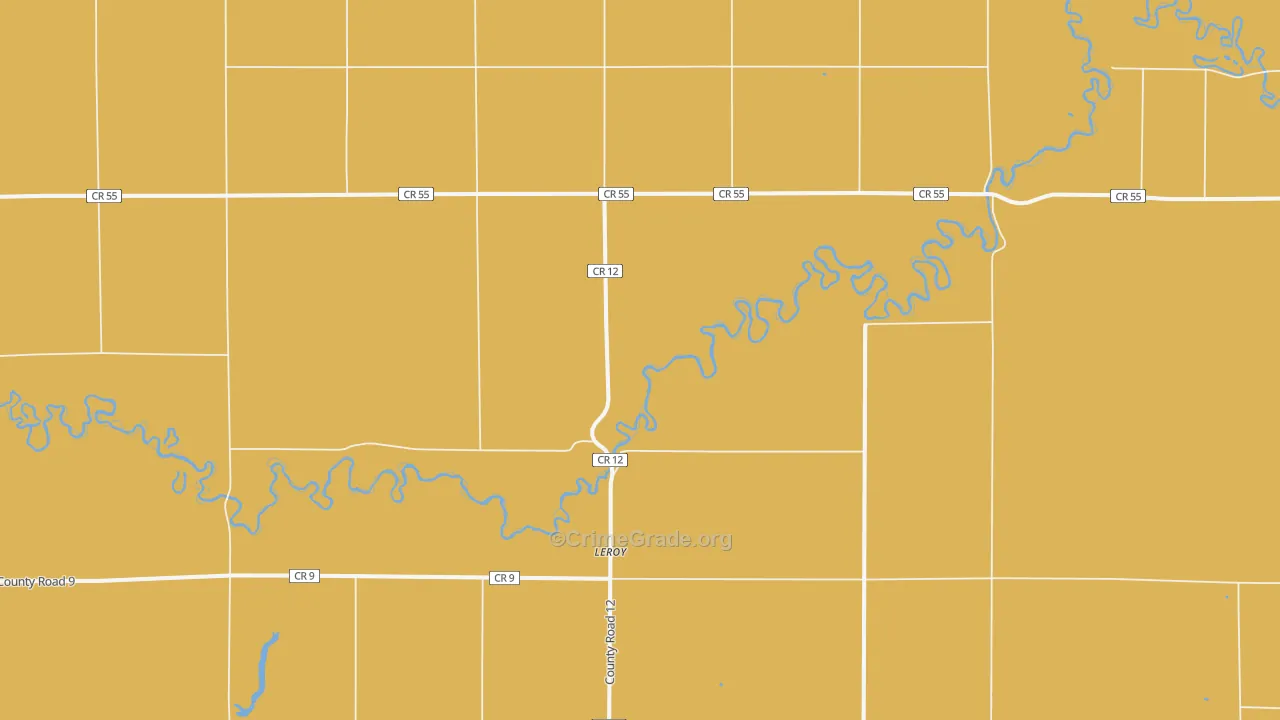 Leroy, ND Map of Robbery Rates