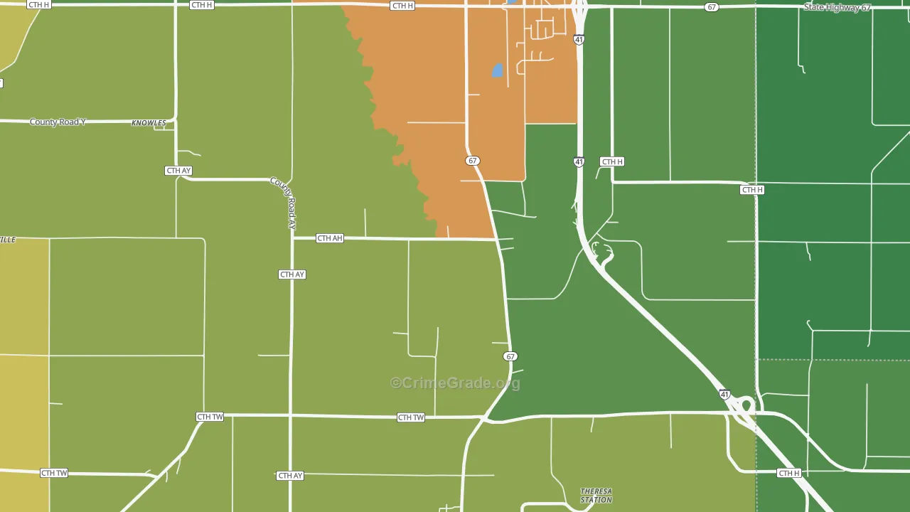 LeRoy, WI Map of Robbery Rates
