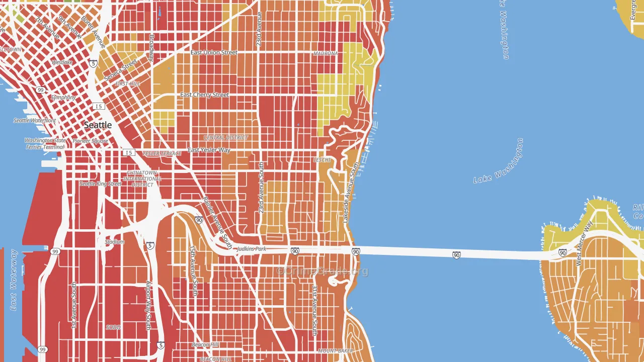 Leschi, Seattle, WA Map of Robbery Rates