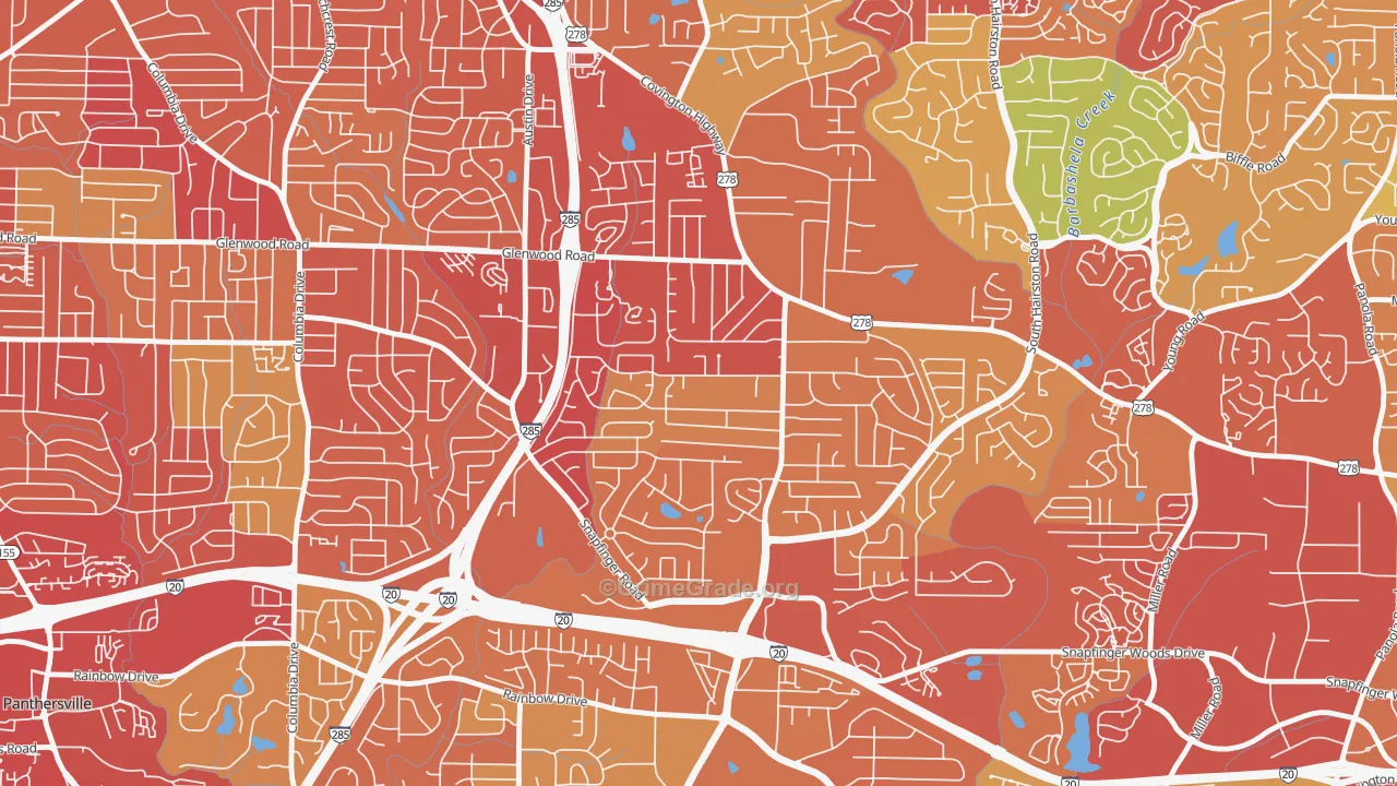 Leslie, Decatur, GA Map of Robbery Rates