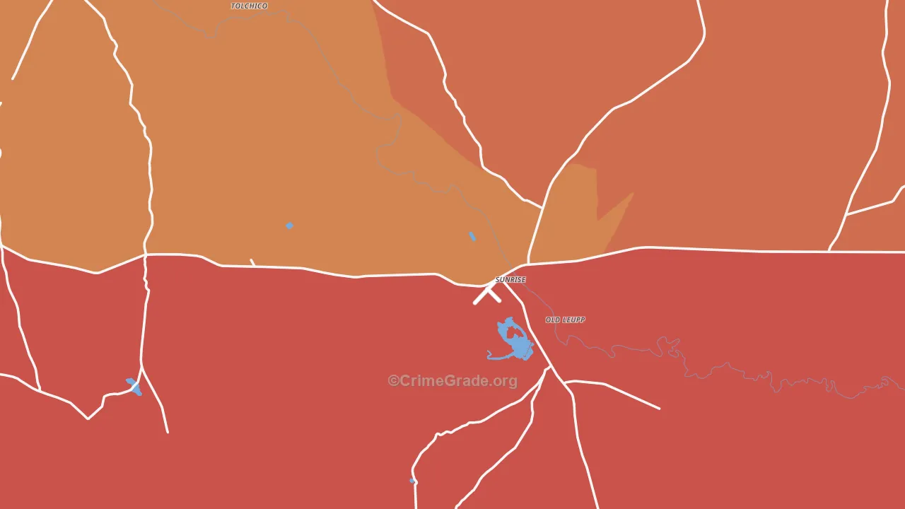 Leupp, AZ Map of Robbery Rates