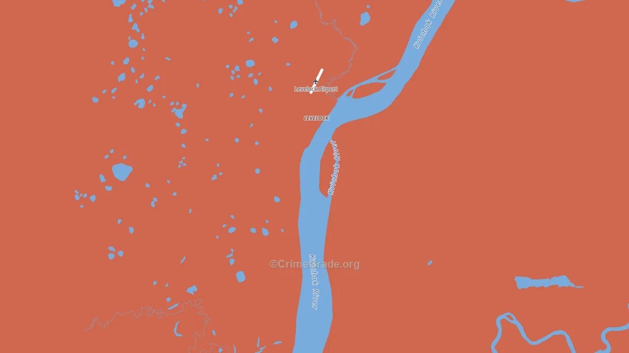 Levelock, AK Map of Robbery Rates