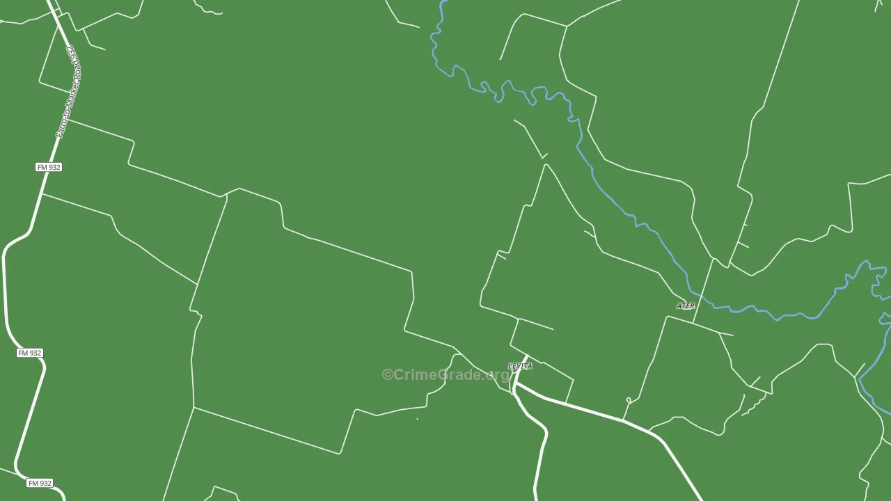 Levita, TX Map of Robbery Rates