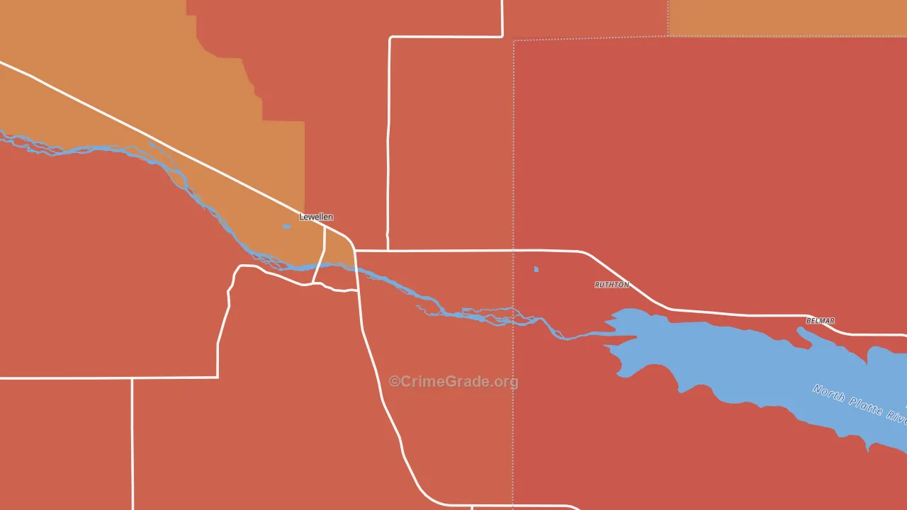 Lewellen, NE Map of Robbery Rates