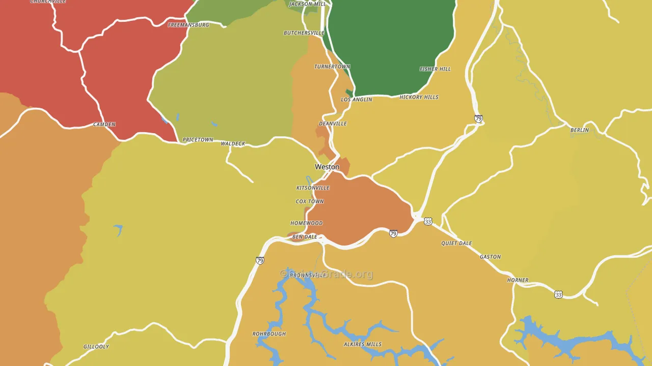 Lewis County, WV Map of Robbery Rates