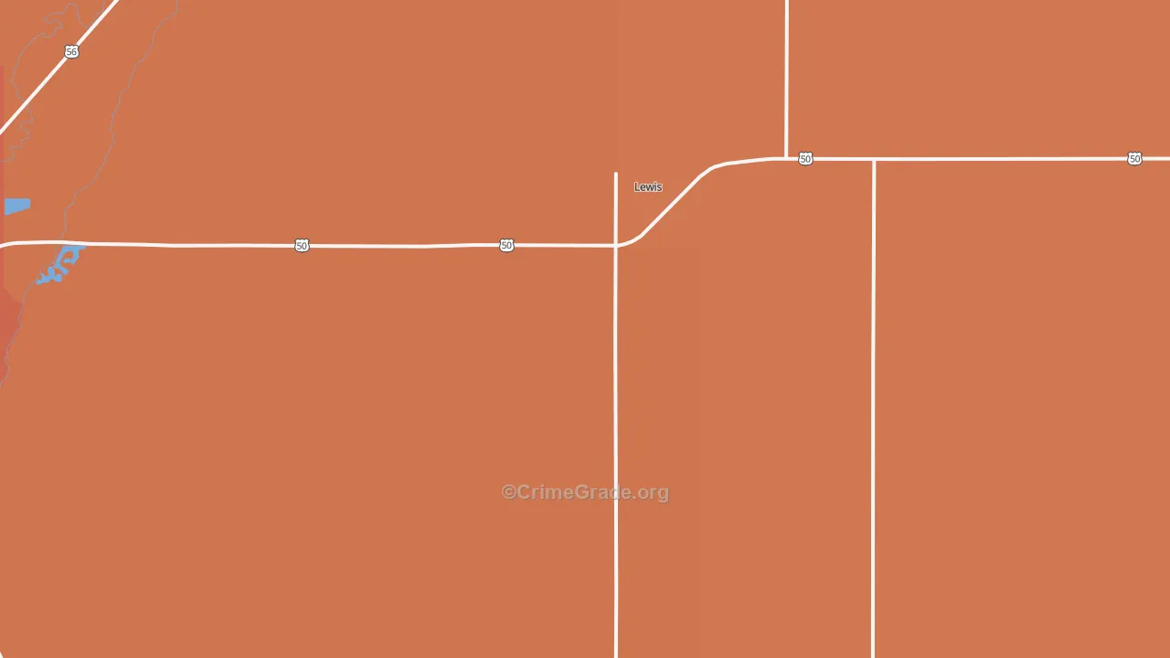 Lewis, KS Map of Robbery Rates