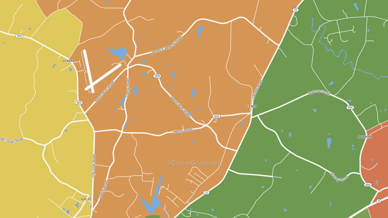 Lewis, SC Map of Robbery Rates
