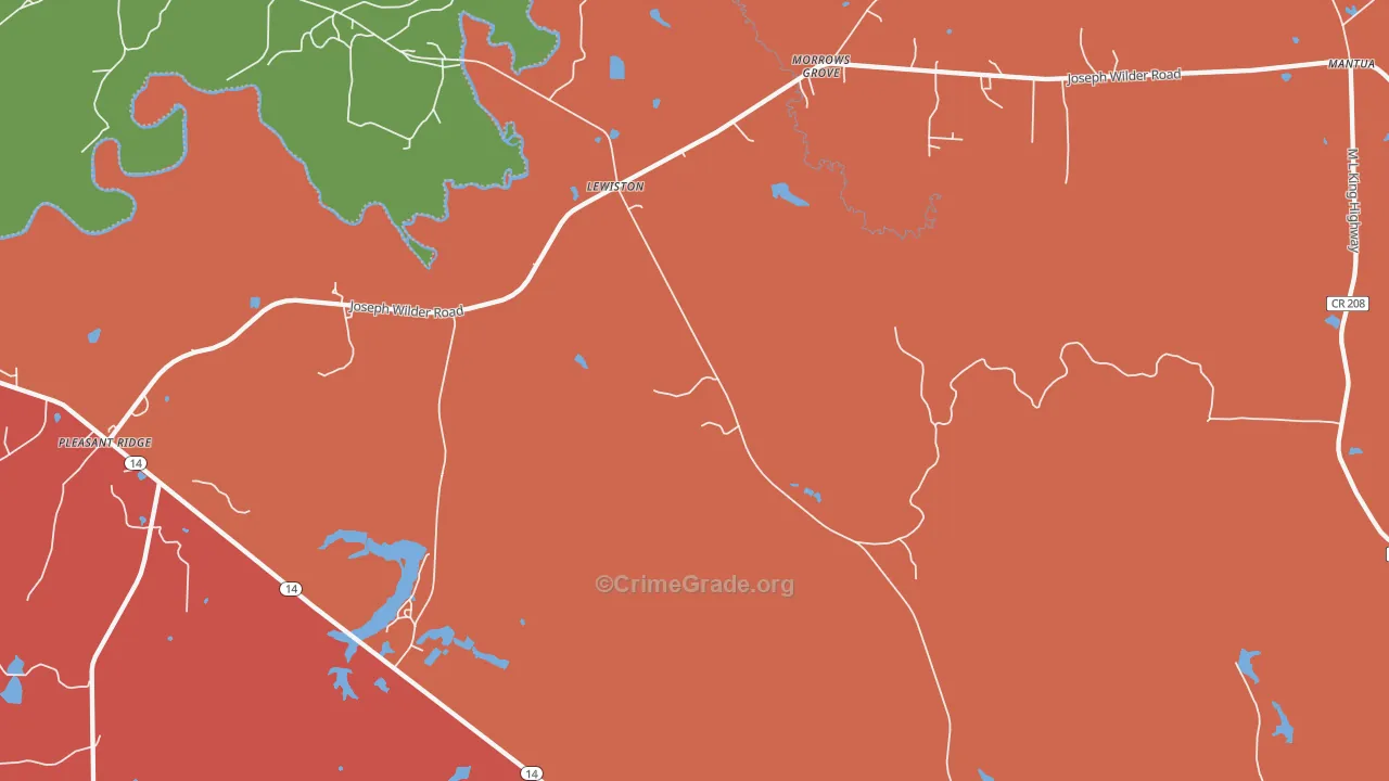 Lewiston, AL Map of Robbery Rates