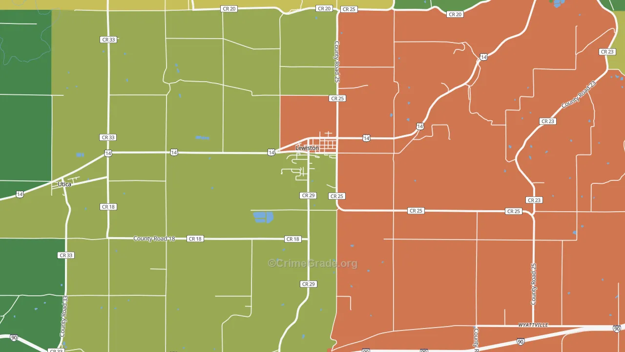 Lewiston, MN Map of Robbery Rates