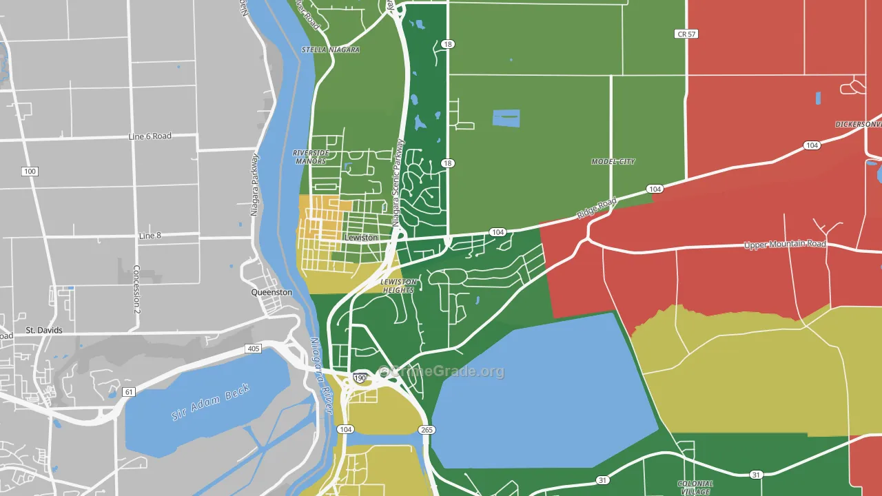 Lewiston, NY Map of Robbery Rates