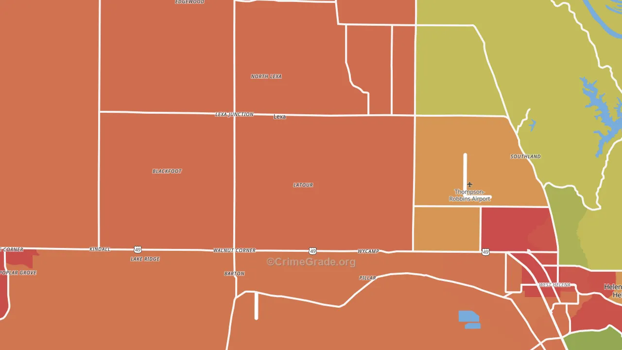 Lexa, AR Map of Robbery Rates
