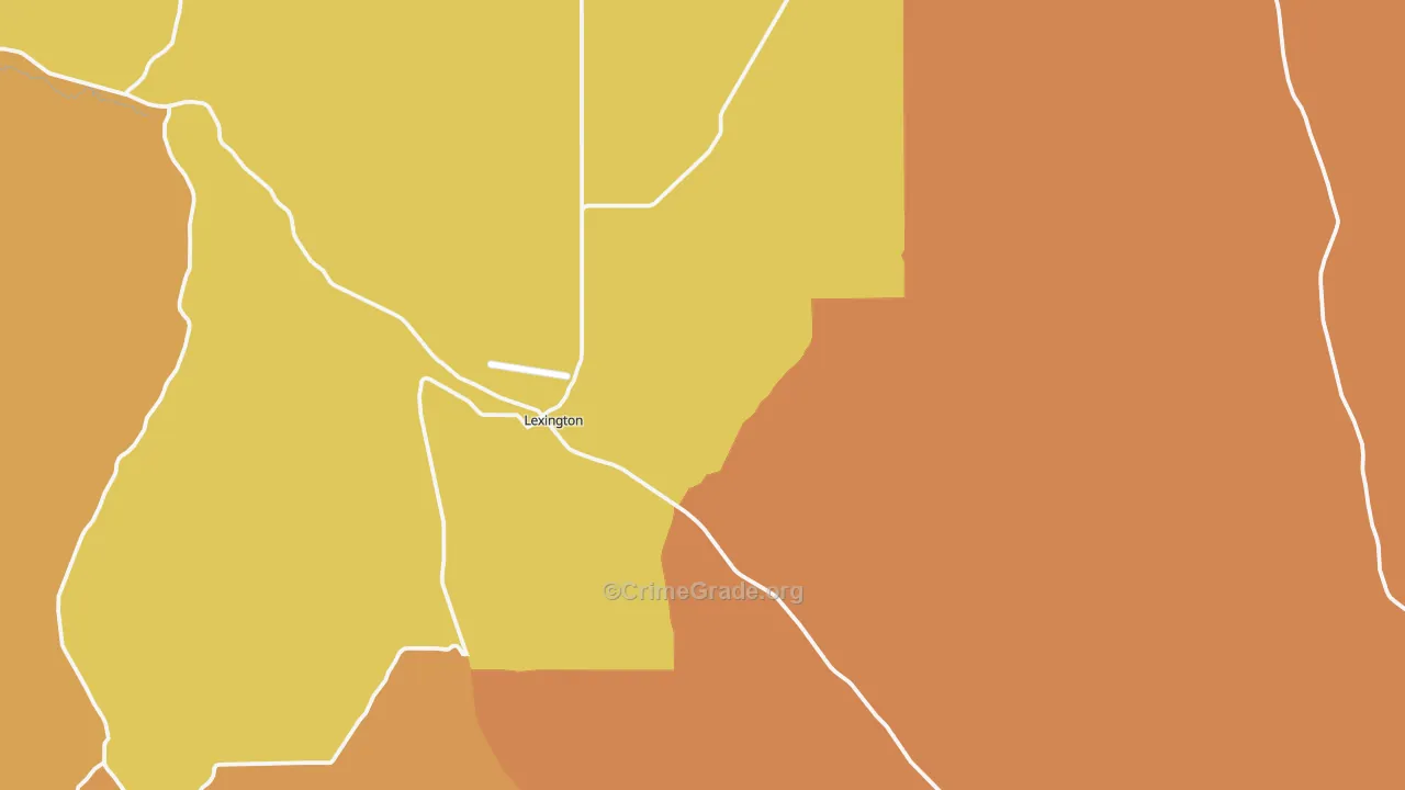 Lexington, OR Map of Robbery Rates