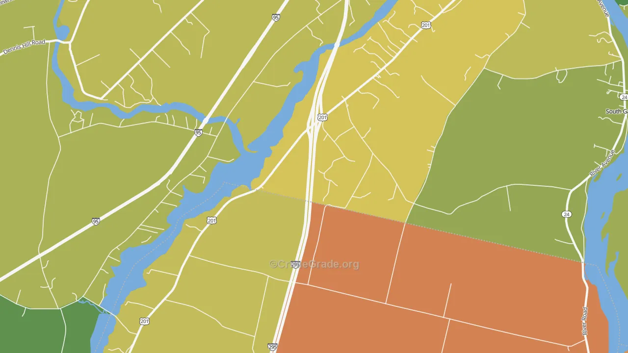 Libby Hill, ME Map of Robbery Rates