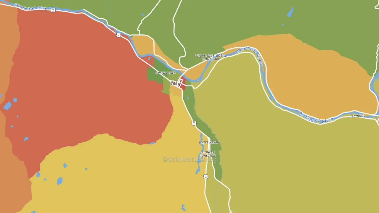 Libby, MT Map of Robbery Rates