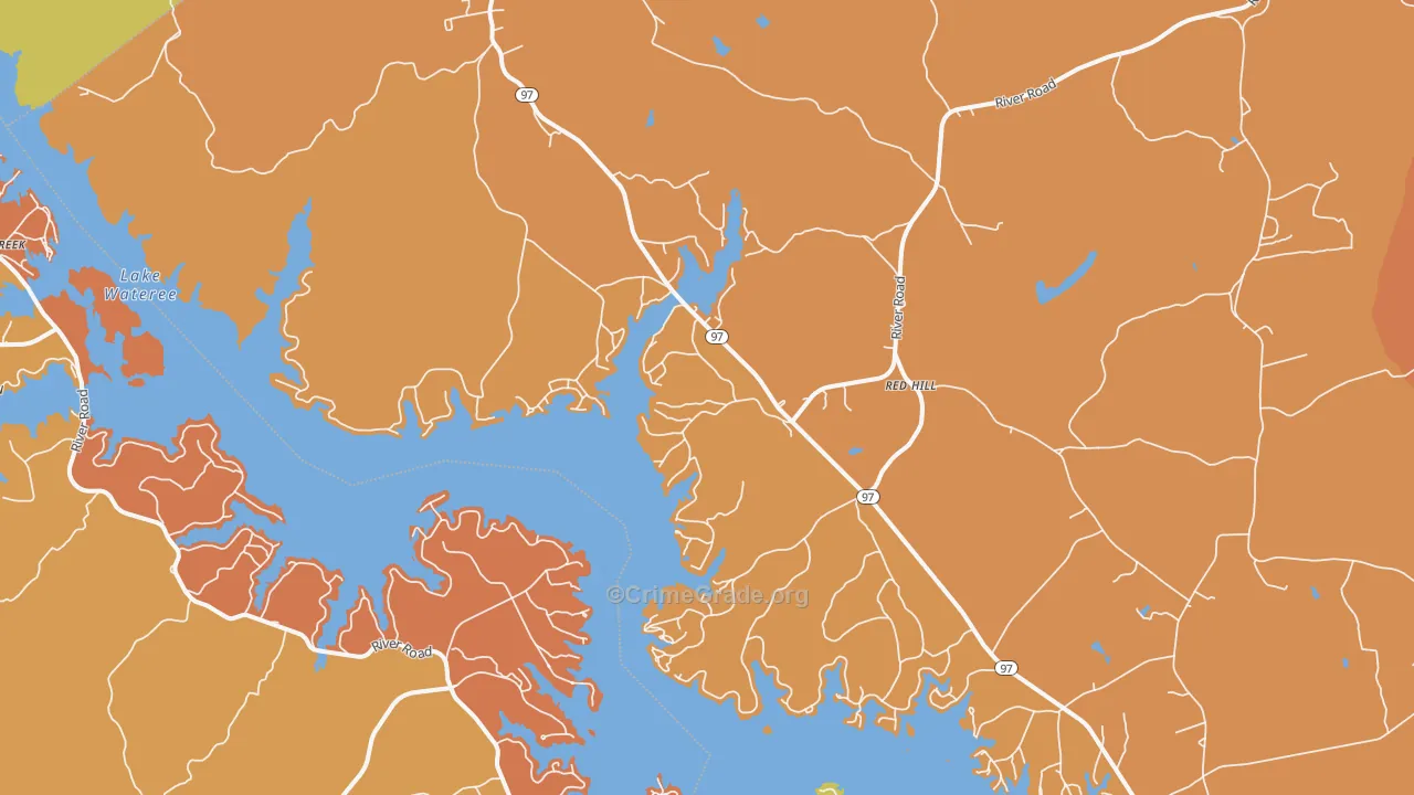 Liberty Hill, SC Map of Robbery Rates