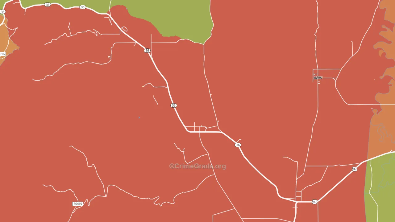 Liberty, ID Map of Robbery Rates