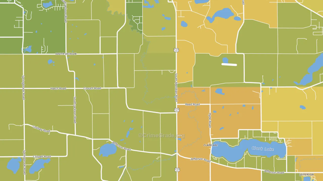 Liberty, MI Map of Robbery Rates