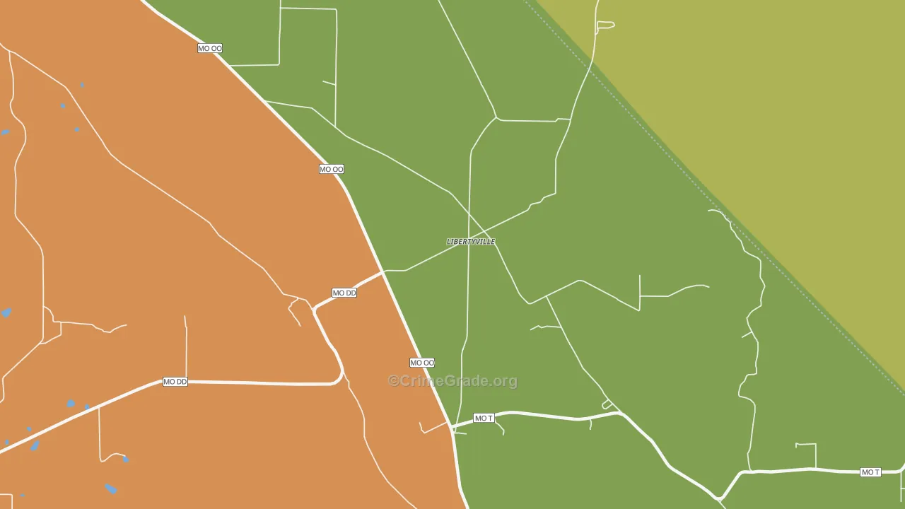Libertyville, MO Map of Robbery Rates